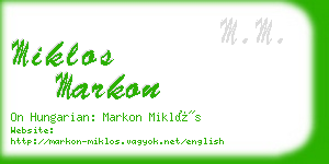 miklos markon business card
